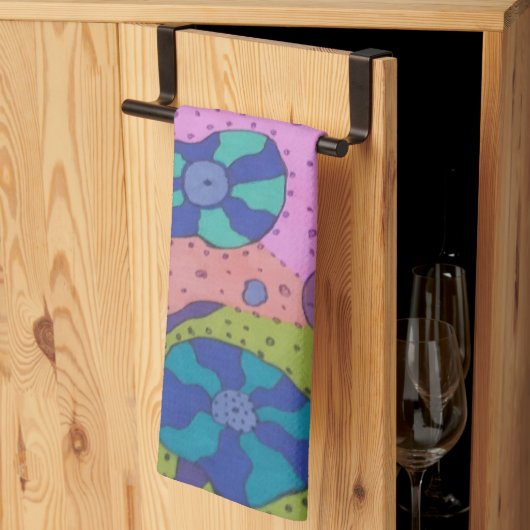 カラー抽象芸術の展開 キッチンタオル (三つ折り)