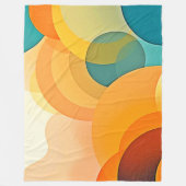 カラー抽象芸術の重なり合う円 フリースブランケット (正面)