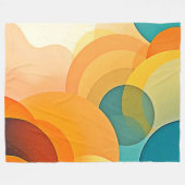 カラー抽象芸術の重なり合う円 フリースブランケット (正面(横))