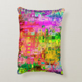 カラー抽象芸術アーティファクトピクセル アクセントクッション (裏面(縦))