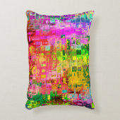 カラー抽象芸術アーティファクトピクセル アクセントクッション (正面(垂直))