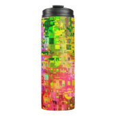 カラー抽象芸術アーティファクトピクセル タンブラー (正面)
