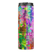 カラー抽象芸術アーティファクトピクセル タンブラー (裏面)
