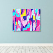 カラー抽象芸術アートお祝い キャンバスプリント (インサイチュ (ウッドフロア))