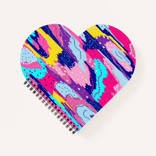 カラー抽象芸術アートお祝い ノートブック (正面)