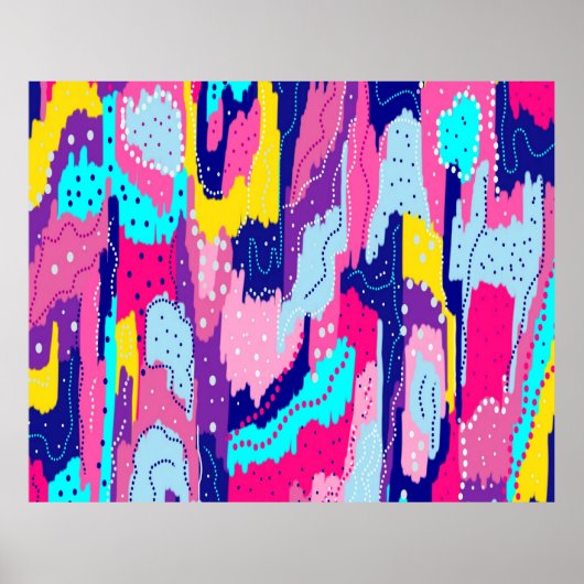 カラー抽象芸術アートお祝い ポスター (正面)