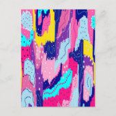 カラー抽象芸術アートお祝い ポストカード (正面)