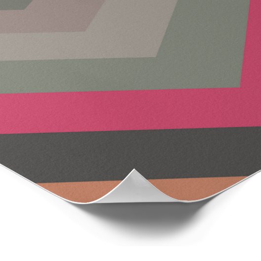 カラー抽象芸術ストライプのレトロの背景、ファッションZ ポスター (角)