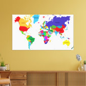 カラー政治世界地図 キャンバスプリント (インサイチュ (リビング))
