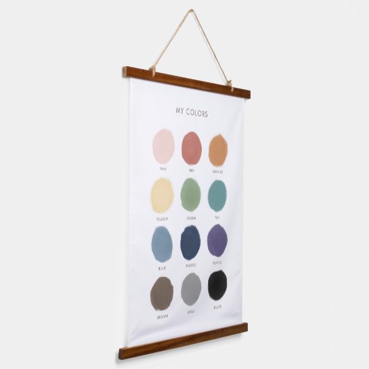 カラー教育プリスクール教室デコール 吊り下げ型タペストリー (傾斜あり)