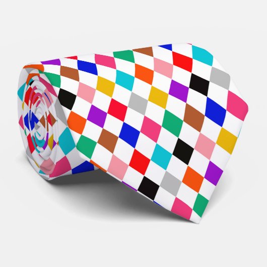 カラー数々ののハーレクインのダイヤモンド模様デザイン ネクタイ (ロール)