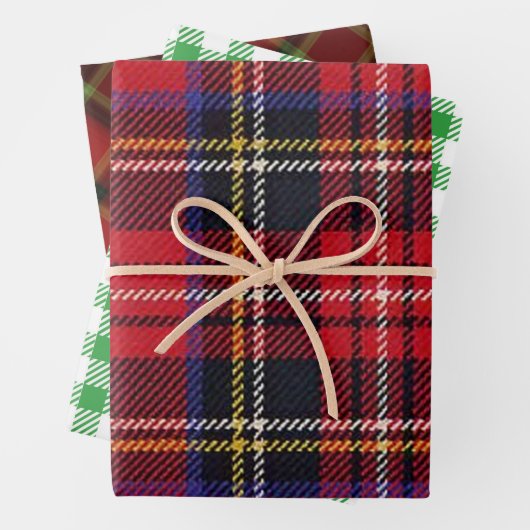カラー数々ののプレイドケルトの完璧なクリスマスプレゼント ラッピングペーパーシート (インサイチュ)