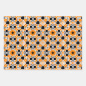 カラー数々のの万華鏡モザイクモロッコパターン ラッピングペーパーシート (正面3)