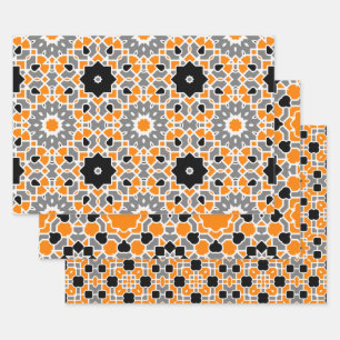 カラー数々のの万華鏡モザイクモロッコパターン ラッピングペーパーシート