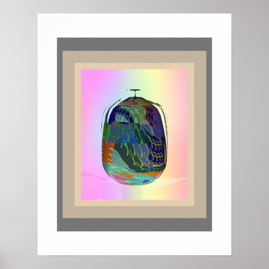 カラー数々のの瓶ポスター+インセットマット ポスター (正面)