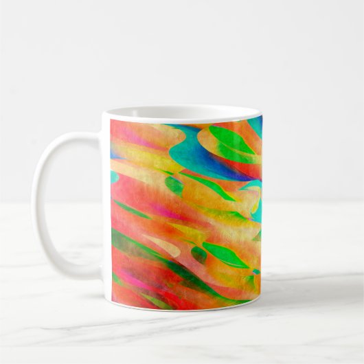 カラー数々のア絵を描ート抽象芸術の壁紙の背景 コーヒーマグカップ (左)