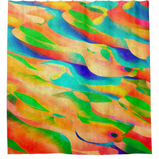カラー数々のア絵を描ート抽象芸術の壁紙の背景 シャワーカーテン (正面)