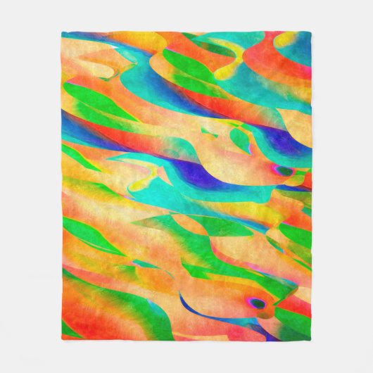 カラー数々のア絵を描ート抽象芸術の壁紙の背景 フリースブランケット (正面)
