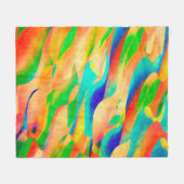 カラー数々のア絵を描ート抽象芸術の壁紙の背景 フリースブランケット (正面(横))