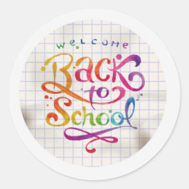 カラー数々のウェルカム新学期ラウンド ラウンドシール