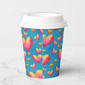 カラー数々のウォーターハート紙カップ 紙コップ (右)