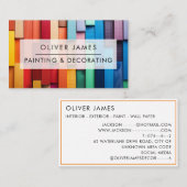 カラー数々のウッドアーティスト、画家、デコレーター 名刺 (正面/裏面)