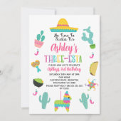 カラー数々のガールズフィエスタスリーエスタ誕生日 招待状 (正面)