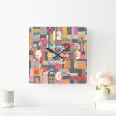 カラー数々のキルティングの壁時計 スクエア壁時計 (ホーム)