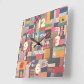 カラー数々のキルティングの壁時計 スクエア壁時計 (傾斜)