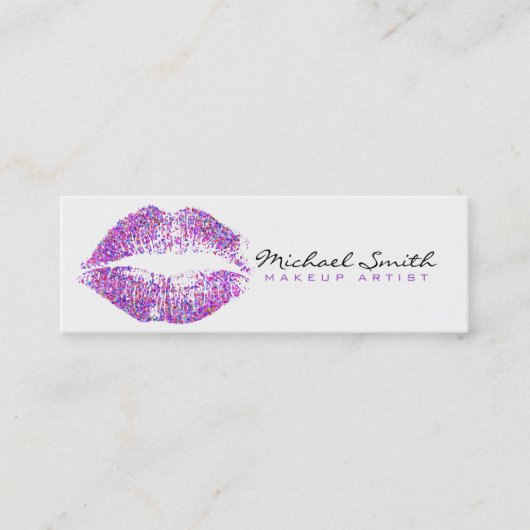 カラー数々のグリッターリップスタイリッシュメイクアップアーティスト#5 スキニー名刺 (正面)