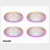 カラー数々のグリッター製品包装ラベル銀 楕円形シール (シート)