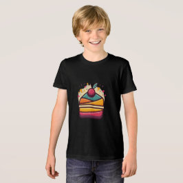 カラー数々のケーキデザインベラ+キャンバスユース トライブレンドTシャツ
