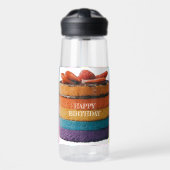カラー数々のケーキ及びハッピーバースデーデザイン ウォーターボトル (正面)