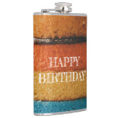 カラー数々のケーキ及びハッピーバースデーデザイン フラスク (右)