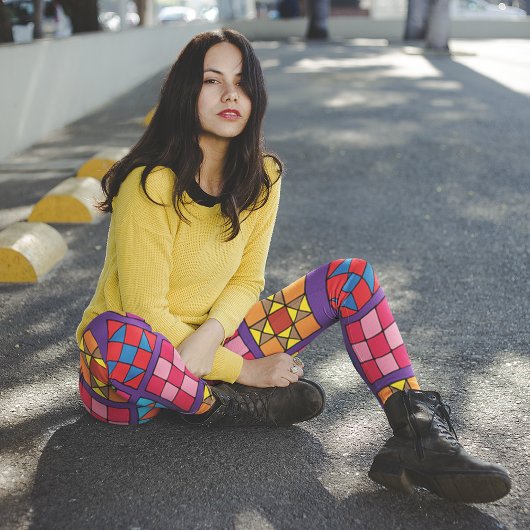  – カラー数々のサンプラーキルトブロック レギンス