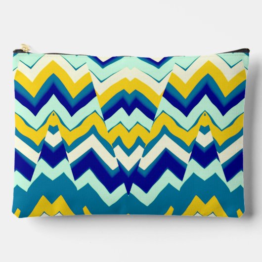 カラー数々のジグザグパターン化粧アクセサリーポーチ アクセサリーポーチ (正面)