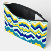 カラー数々のジグザグパターン化粧アクセサリーポーチ アクセサリーポーチ (見開き)