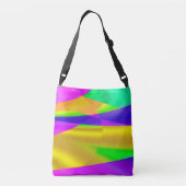 カラー数々のジョイ抽象芸術幾何学デザイン クロスボディバッグ (裏面)