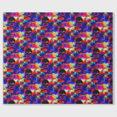 カラー数々のスカルとクロスボーン海賊プリント ラッピングペーパー (フラット)