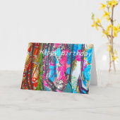 カラー数々のスカーフハッピーバースデー カード (黄色い花)