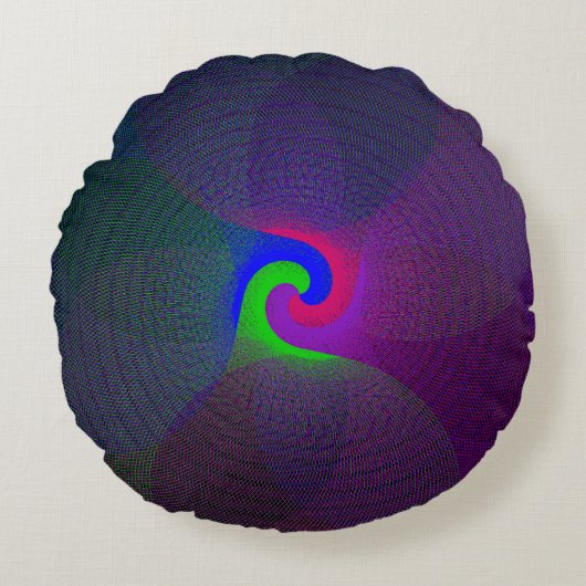 カラー数々のセンターラウンドピロー ラウンドクッション (正面)