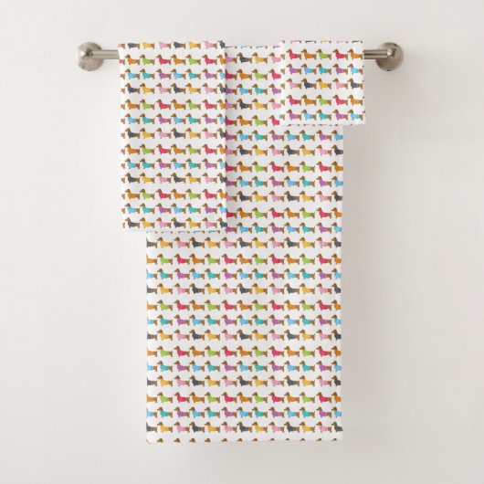 カラー数々のダックスバスタオルセット バスタオルセット (インサイチュ)