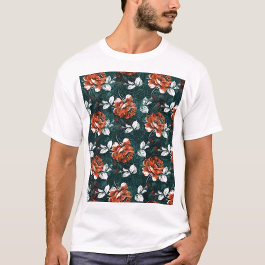 カラー数々のダーティろうけつ染めテクスチャ Tシャツ (正面)