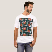カラー数々のダーティろうけつ染めテクスチャ Tシャツ (正面フル)