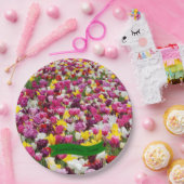 カラー数々のチューリップ紙プレート ペーパープレート (パーティー)