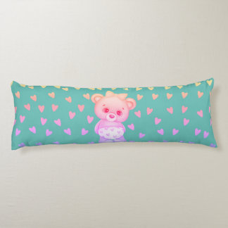 カラー数々のハートプリントテディベア抱き枕 ボディピロー