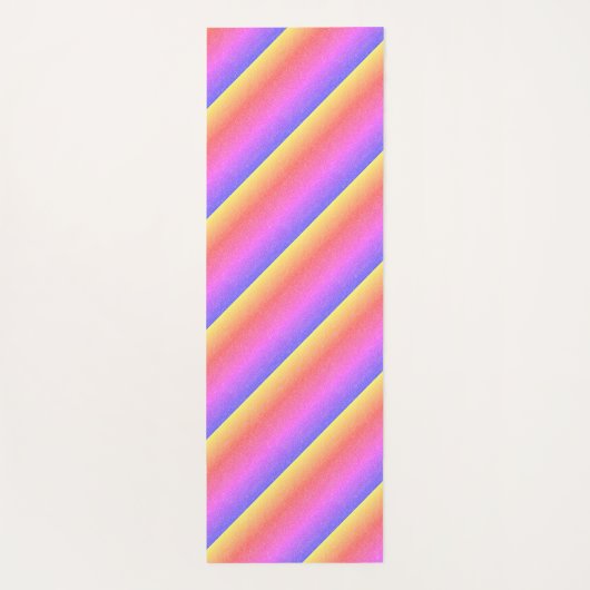 カラー数々のパステル対角ストライプ名前をカスタムする ヨガマット (裏面)