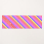 カラー数々のパステル対角ストライプ名前をカスタムする ヨガマット (正面(横))
