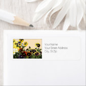 カラー数々のパンジー植物美術差出人住所 ラベル (インサイチュ)