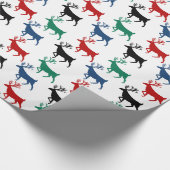 カラー数々のフォレストスタグトナカイ白 ラッピングペーパー (角)